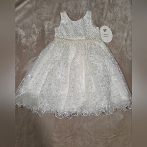American Princess White Ivory Sequin Tulle Party Dress for Girls